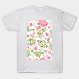 pastel toned flower pattern T-Shirt